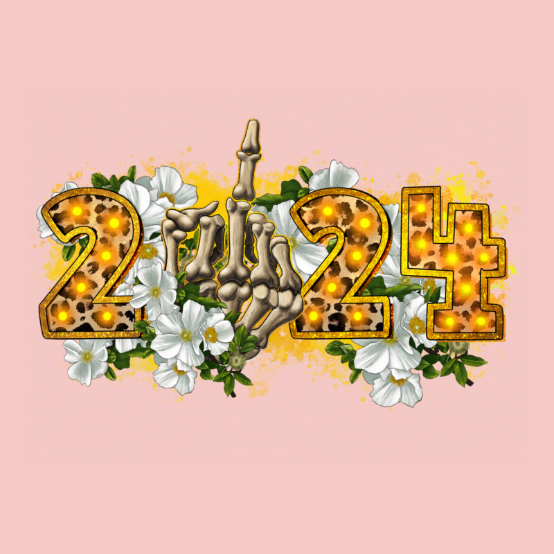 2024 Skeleton Middle Finger New Year Urban Heavy Tee by CowGirlArtShop | Teevron