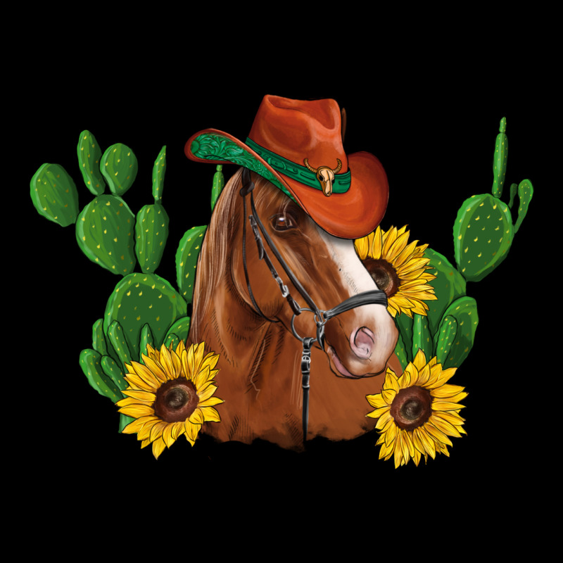 Western Horse Cowboy Hat Cactus Sunflowers Premium Sweatshirt by Artiststas | Teevron