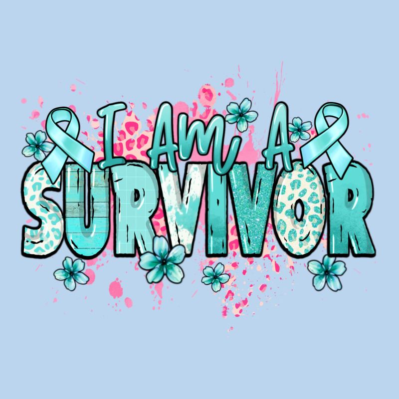 I Am A Survivor Teal Ribbon Ovarian Cancer Classic Tee by NancyCooperArtShop | Teevron