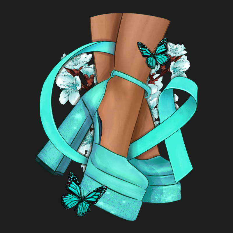 Ovarian Cancer Diva Teal Ribbon Classic Tee by NancyCooperArtShop | Teevron