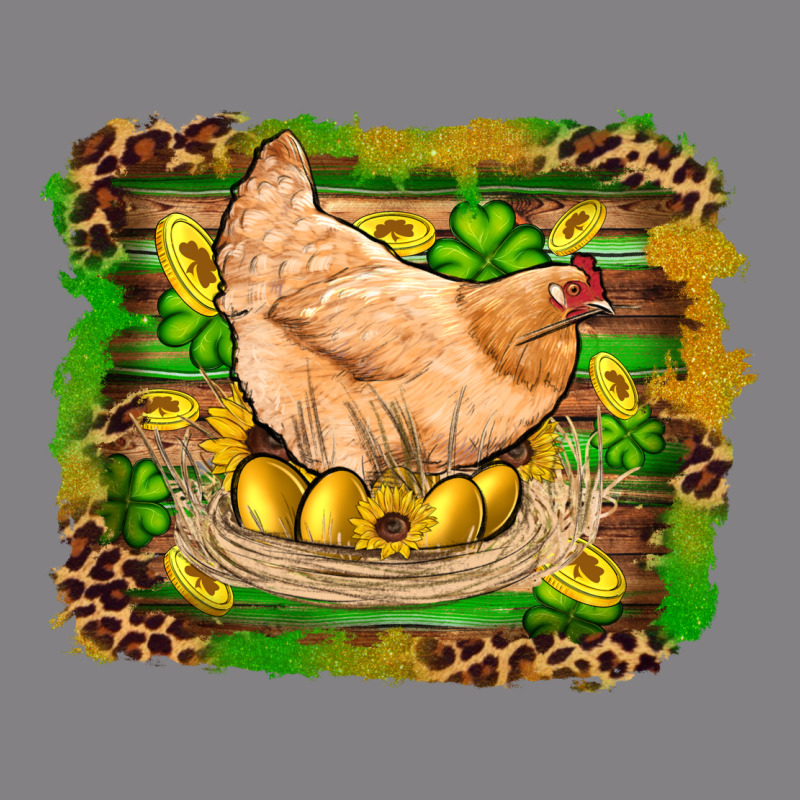 St Patricks Day Farm Chicken Gold Eggs Leopard Serape Glitter Heavyweight Hoodie by Artiststas | Teevron