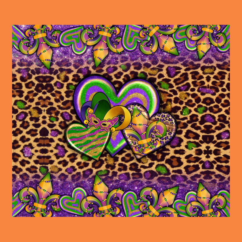 Mardi Gras Fleur De Lis Hearts Leopard Glitter Premium Sweatshirt by Artiststas | Teevron