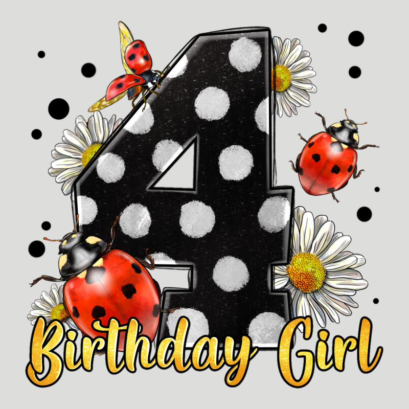 Ladybug Birthday Girl Age 4 Zipper Hoodie by LillyAllenDesigns | Teevron