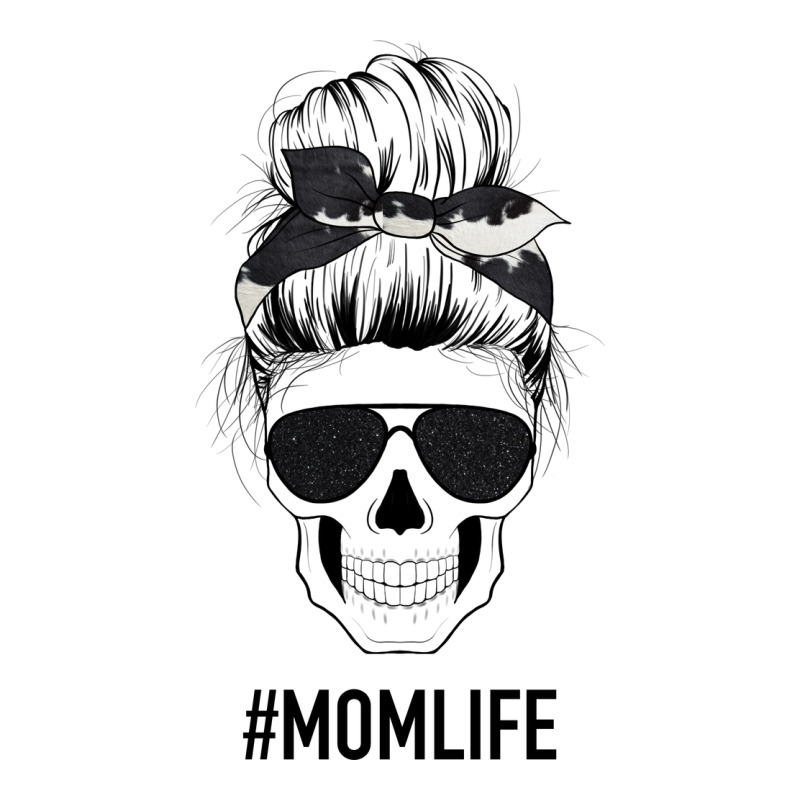 Black Glitter Cowhide Patterned Mom Skull Premium Tee by Bettercallsaul | Teevron