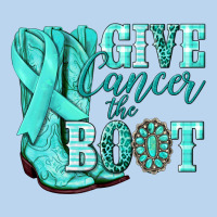 Give Cancer The Boot Ovarian Cancer Teal Ribbon Classic Tee | Teevron