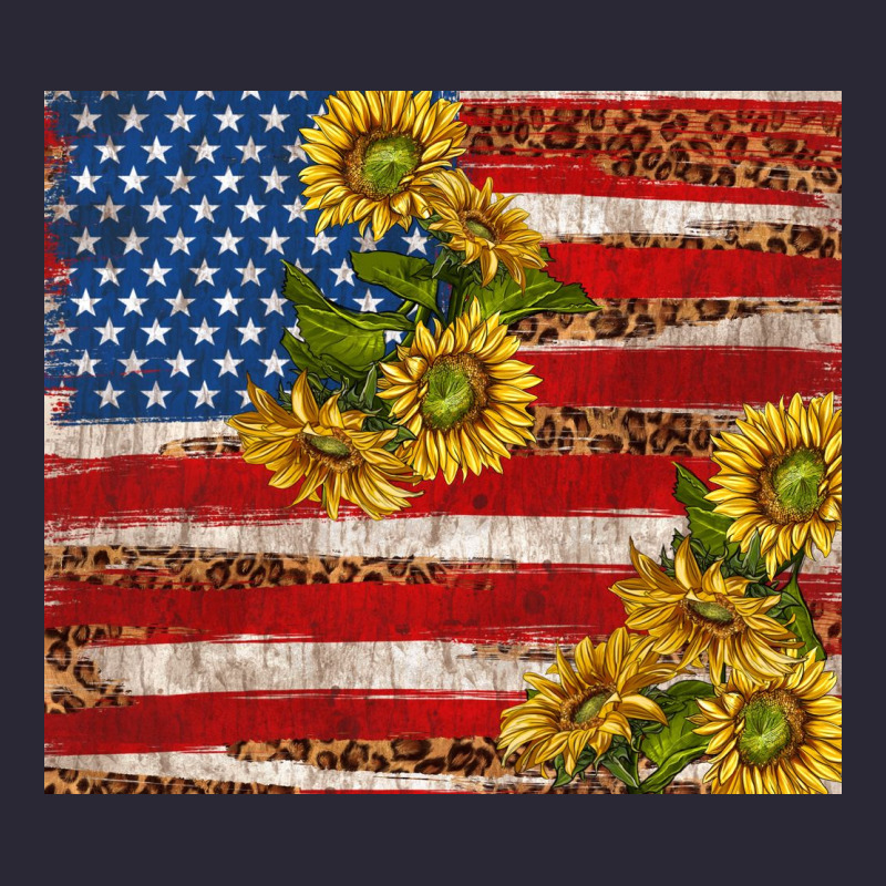 American Flag Sunflowers With Leopard Vintage Tee by TumblerDesignByShophia | Teevron