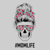 Pink Flower On Cyan Background Mom Skull Premium Tee | Teevron