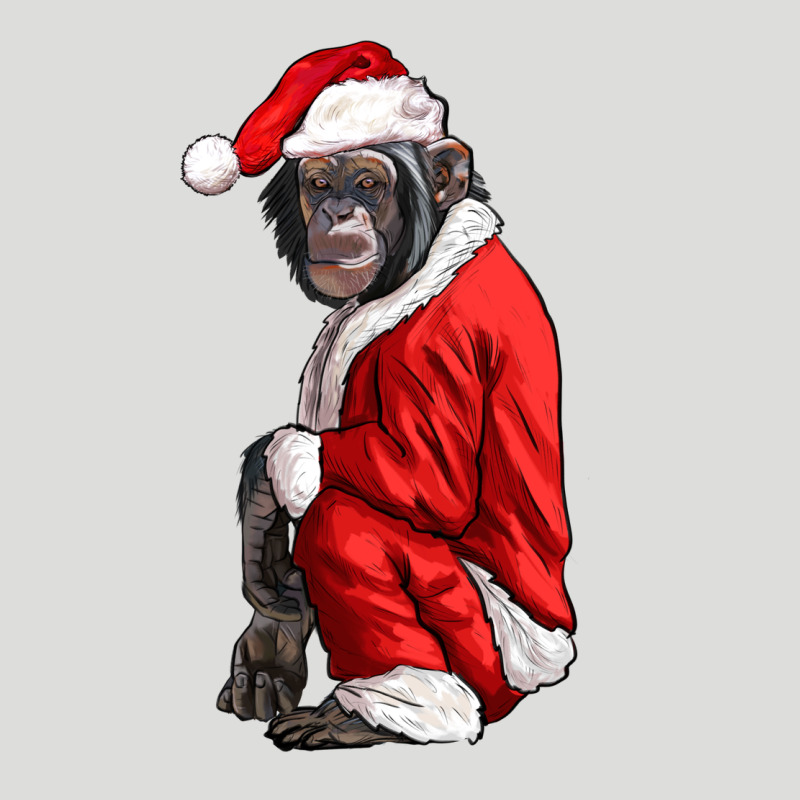 Chimpanzee With Santa Clothes Zipper Hoodie by LillyAllenDesigns | Teevron