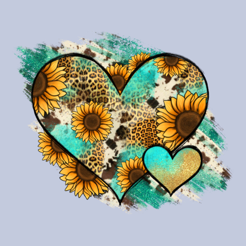 Leopard Sunflower Cowhide Glitter Heart Long Sleeve Tee by Jasminsmagicworld | Teevron