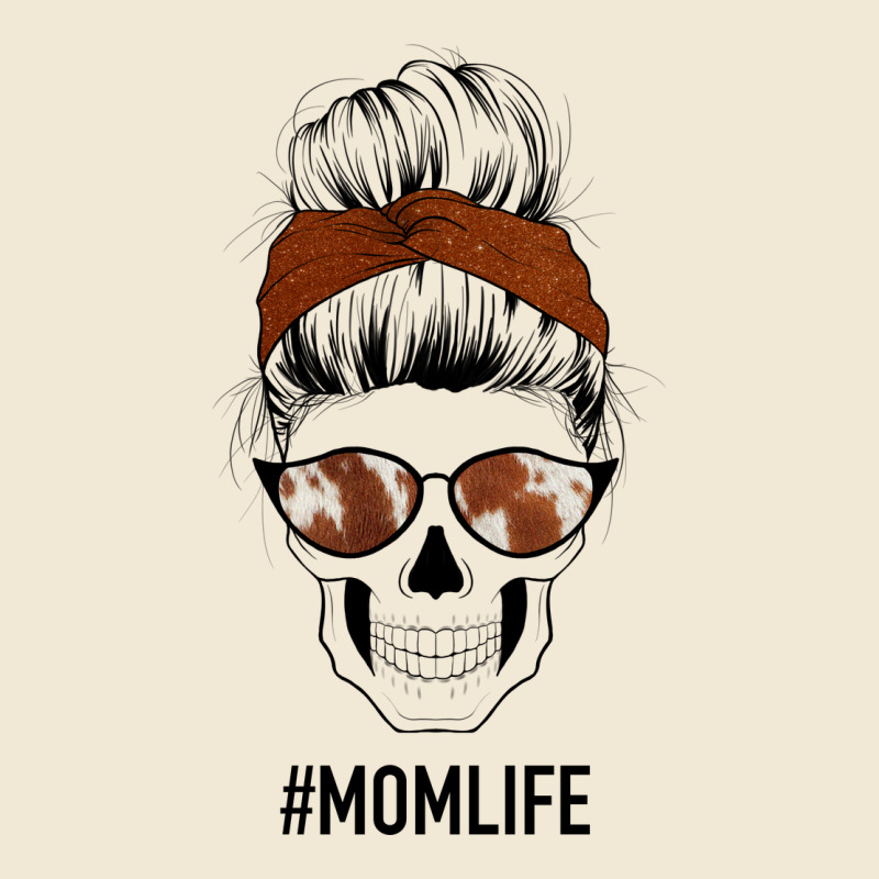 Western Brown Glitter Cowhide Patterned Mom Skull Premium Tee by Bettercallsaul | Teevron
