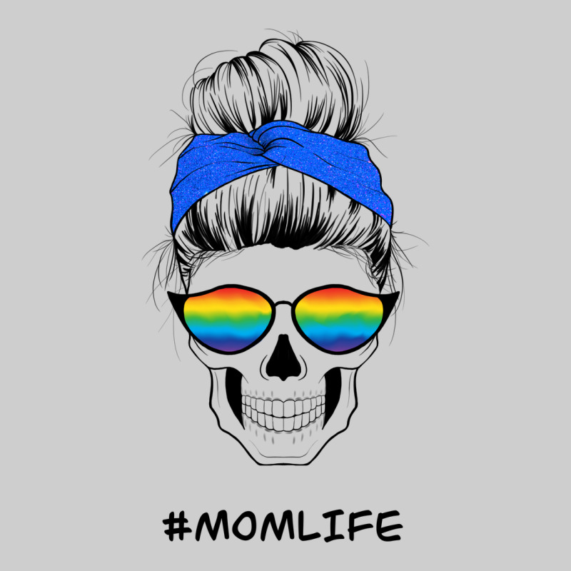 Blue Glitter Rainbow Mom Skull Premium Tee by Bettercallsaul | Teevron