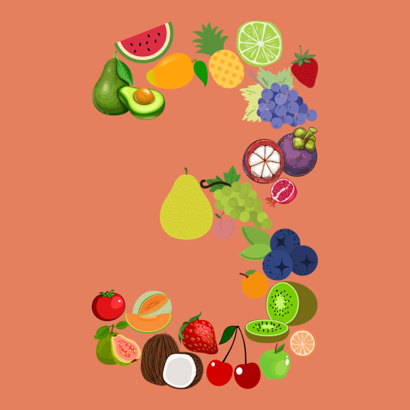 Number 3 Fruit 3rd Birthday Party Fruit Themed Gift Idea Classic Tee by minhPixels | Teevron