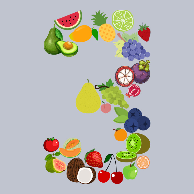 Number 3 Fruit 3rd Birthday Party Fruit Themed Gift Idea Premium Hoodie by minhPixels | Teevron