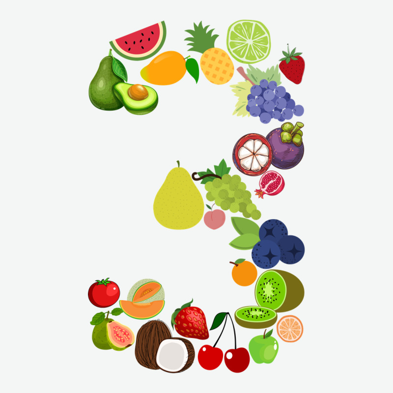 Number 3 Fruit 3rd Birthday Party Fruit Themed Gift Idea Urban Heavy Tee by minhPixels | Teevron