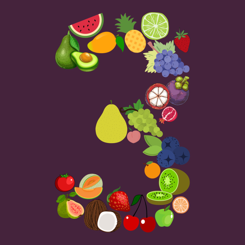 Number 3 Fruit 3rd Birthday Party Fruit Themed Gift Idea Premium Tee by minhPixels | Teevron
