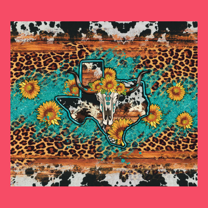 Bull Skull Texas Map Sunflower Leopard Cowhide Premium Sweatshirt by Artiststas | Teevron