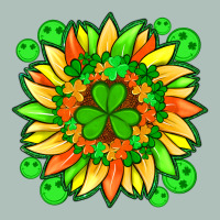 Sunflower With St Patricks Smiley Face And Shamrock With Glitter Heavyweight Hoodie | Teevron