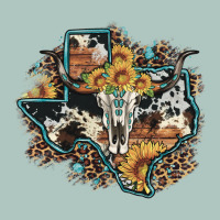Bull Skull Leopard Cowhide Sunflower Texas Map Premium Sweatshirt | Teevron