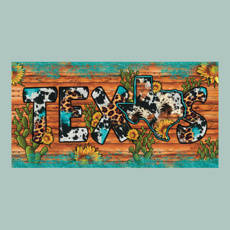 Texas Sunflower Cactus Cowhide Leopard Licence Plate Premium Sweatshirt by Artiststas | Teevron