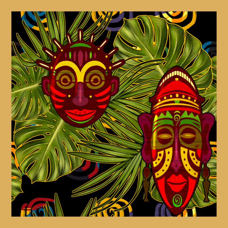 African Masks And Monstera Leaf Seamless Pattern Premium Hoodie by BundleAndBundleShop | Teevron