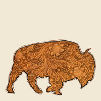 Western Vintage Bison Silhouette Premium Tee | Teevron