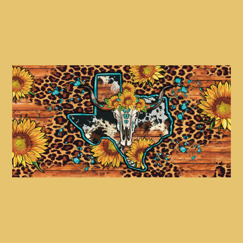 Texas Map Bull Skull Sunflower Leopard Licence Plate Premium Sweatshirt by Artiststas | Teevron