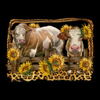 Simmental Bull And Heifer With Sunflowers Heavy Core Tee | Teevron