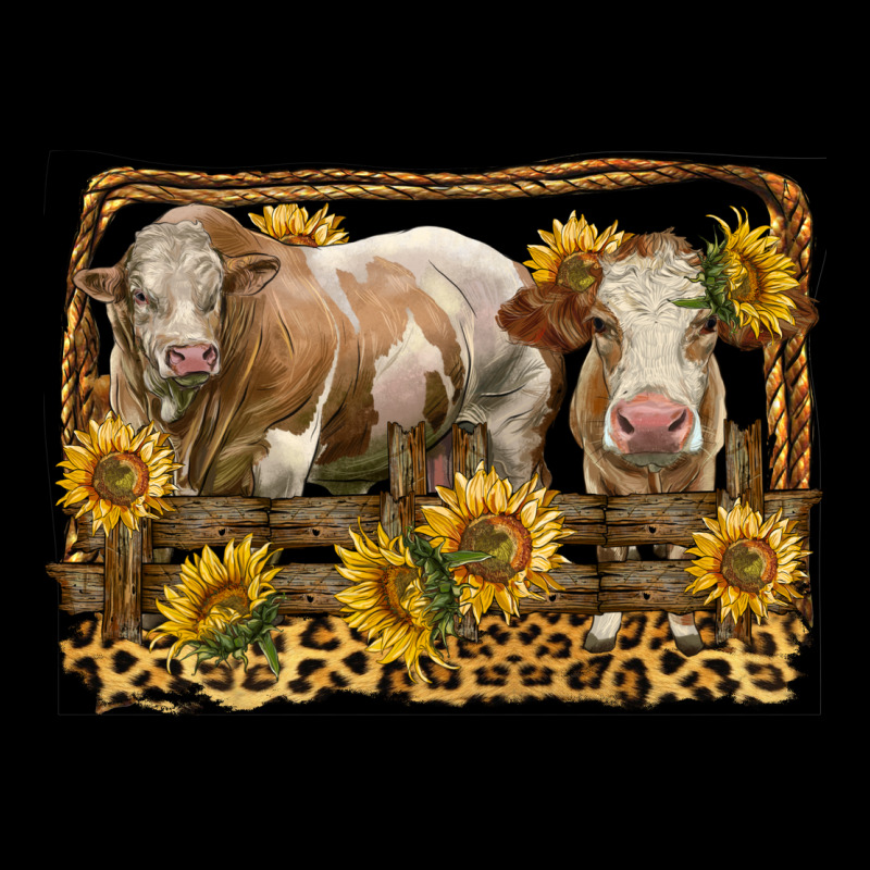 Simmental Bull And Heifer With Sunflowers Heavy Core Tee by LillyAllenDesigns | Teevron