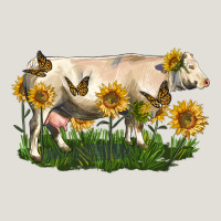 Charolais Cow With Sunflower Heavy Core Tee | Teevron