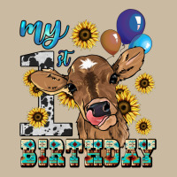 My First Birthday Baby Cow Sunflower Long Sleeve Tee | Teevron