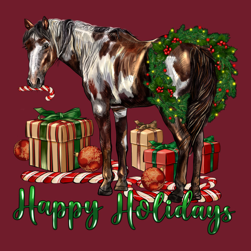 Happy Holidays Mustang Horse Zipper Hoodie by LillyAllenDesigns | Teevron