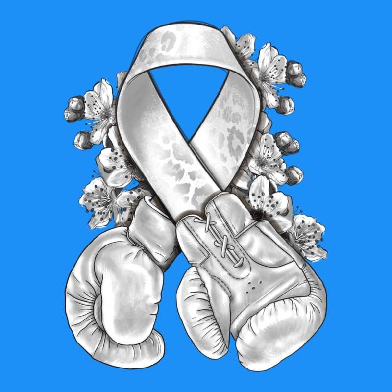 Lung Cancer White Ribbon With Boxing Gloves Classic Tee by NancyCooperArtShop | Teevron