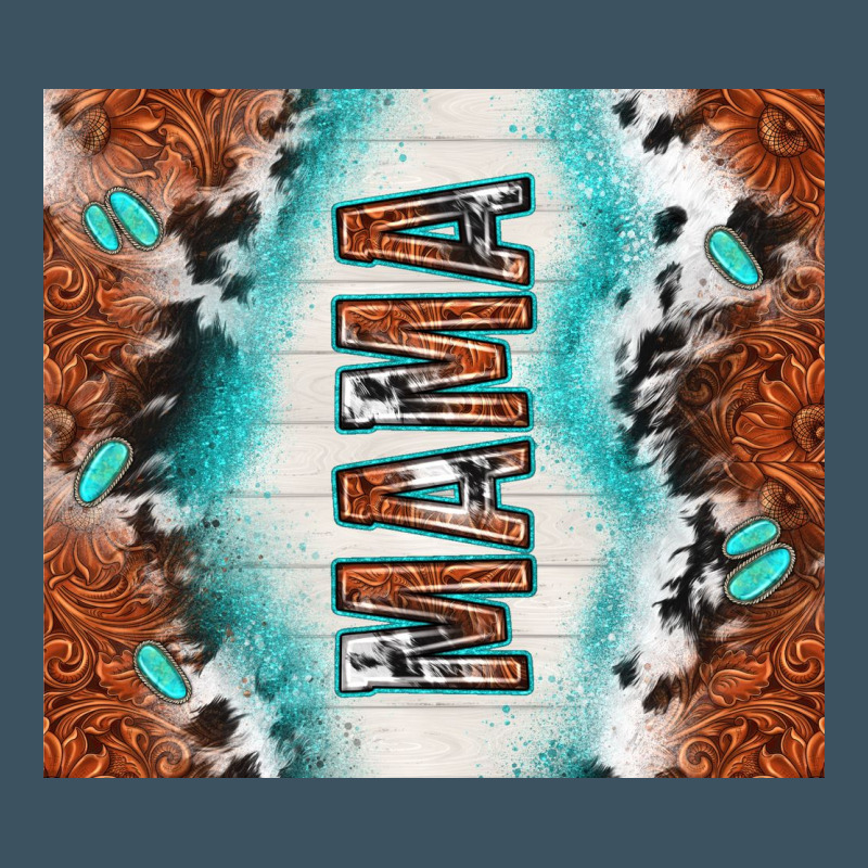 Tooled Leather And Cowhide Mama Urban Heavy Tee by TumblerDesignByShophia | Teevron