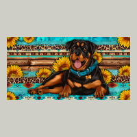Rottweiler With Sunflowers License Plate Heavyweight Hoodie | Teevron
