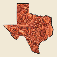 Texas Map Western Tooled Leather Pattern Premium Tee | Teevron