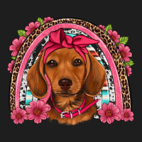 Dachshund Puppy Floral Rainbow Heavyweight Hoodie | Teevron