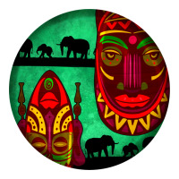 african masks round earrings 3 | Teevron