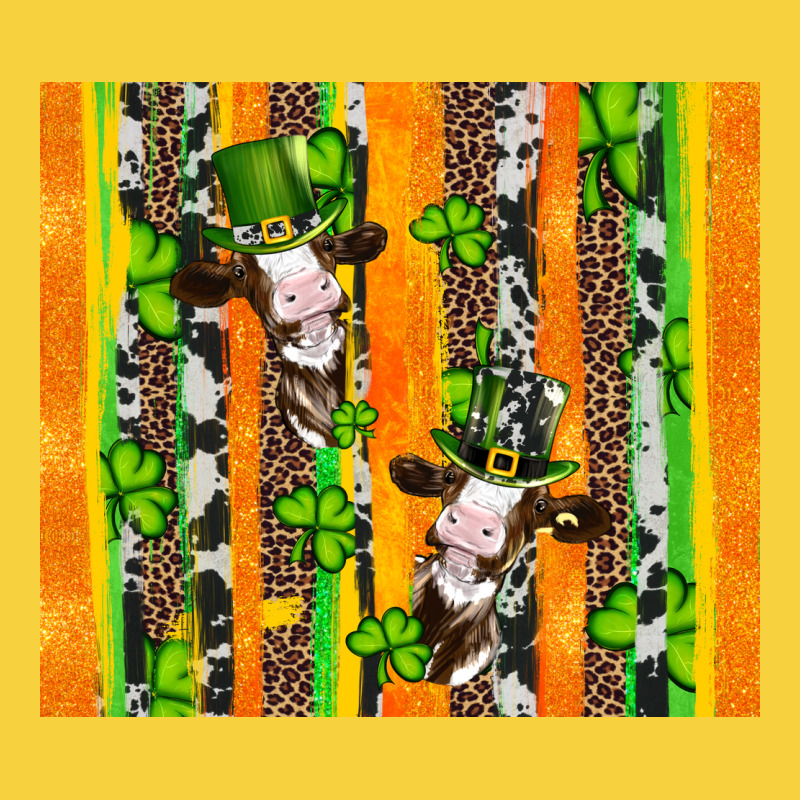 St Patricks Cow And Shamrock With Cowhide Premium Sweatshirt by Artiststas | Teevron