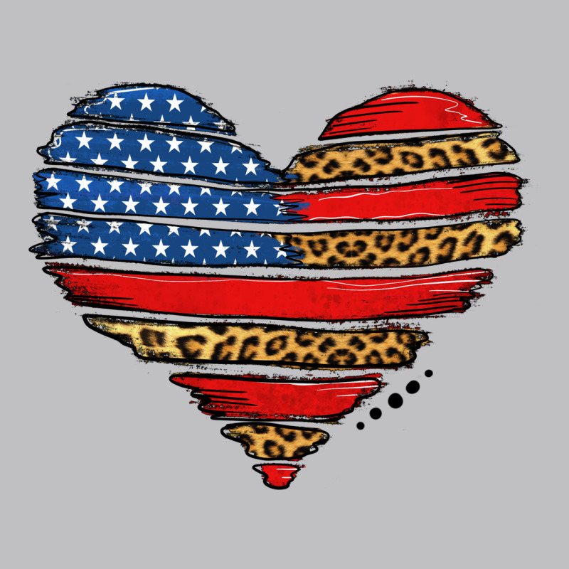 American Leopard Brushstroke Heart Long Sleeve Tee by Jasminsmagicworld | Teevron