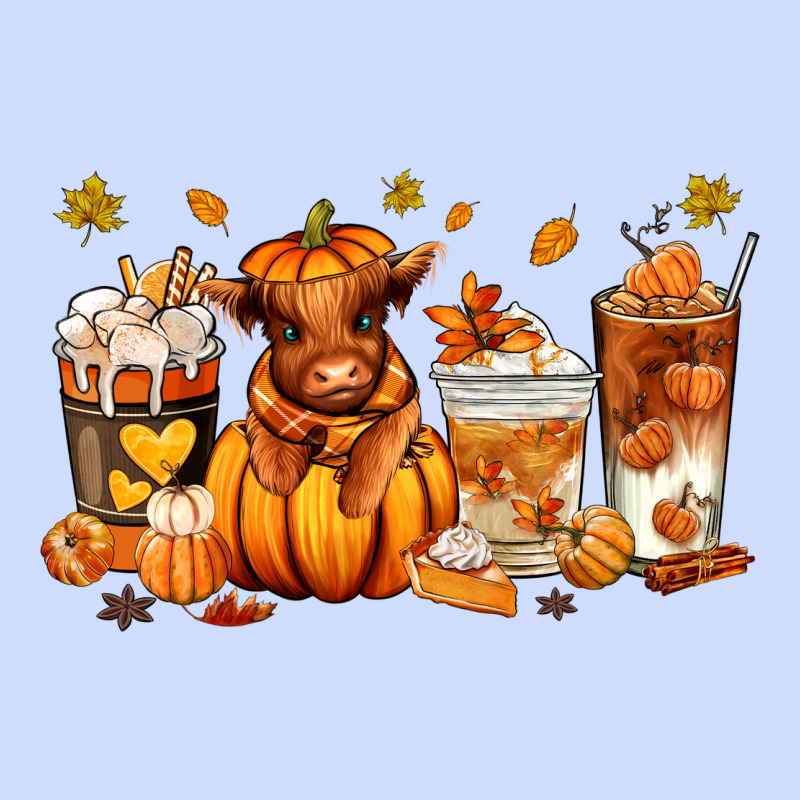Fall Autumn Cow Pumpkin Coffee Cups Urban Heavy Tee by RanaPortraitStore | Teevron