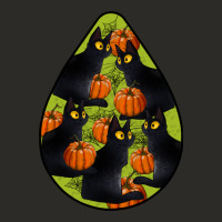 Black Cat Halloween Teardrop Heavy Core Tee | Teevron