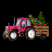 Pink Christmas Farm Tractor Premium Tee | Teevron
