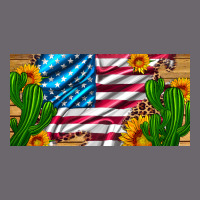Usa Flag And Cactus And Sunflowers With Leopard And Wood License  Plat Premium Sweatshirt | Teevron