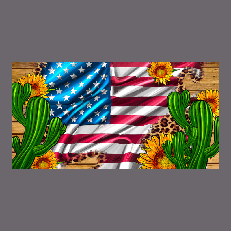 Usa Flag And Cactus And Sunflowers With Leopard And Wood License  Plat Premium Sweatshirt by Artiststas | Teevron