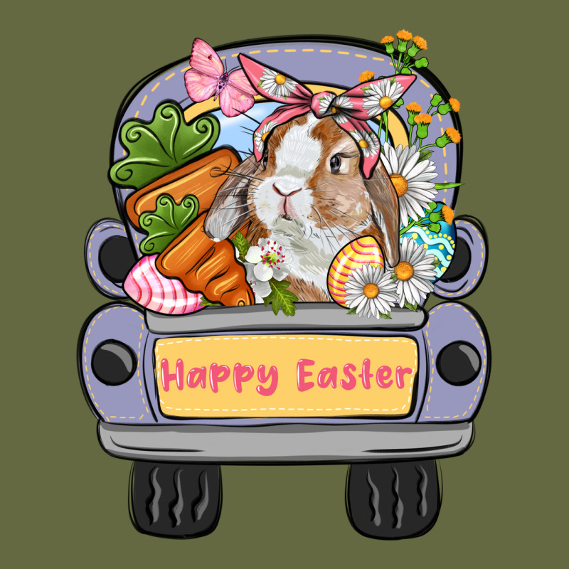 Happy Easter Bunny Truck Easter Day Long Sleeve Tee by CowGirlArtShop | Teevron
