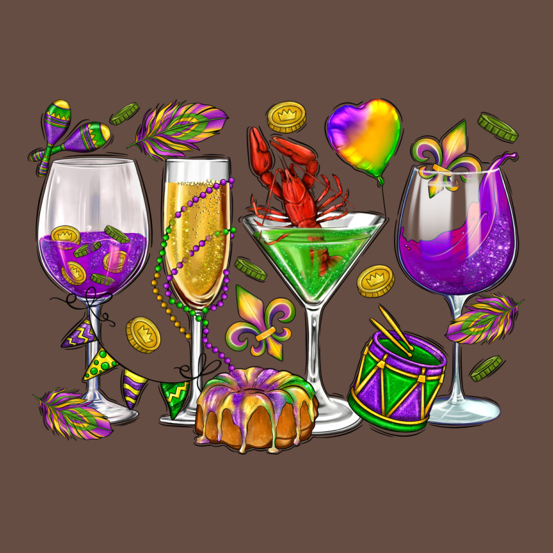 Mardi Gras Wine Glasses Long Sleeve Tee by HowdyJamesFarm | Teevron