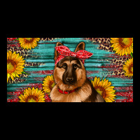 German Shepherd With Sunflowers License Plate Premium Sweatshirt | Teevron