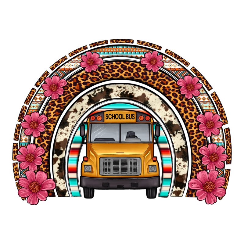 School Bus Leopard Cowhide Rainbow Heavyweight Hoodie by Artiststas | Teevron