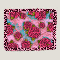 Pink Rose Leopard Background Heavy Core Tee | Teevron