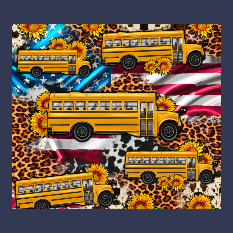 School Bus American Flag Sunflower Cowhide Leopard Heavyweight Hoodie by Artiststas | Teevron